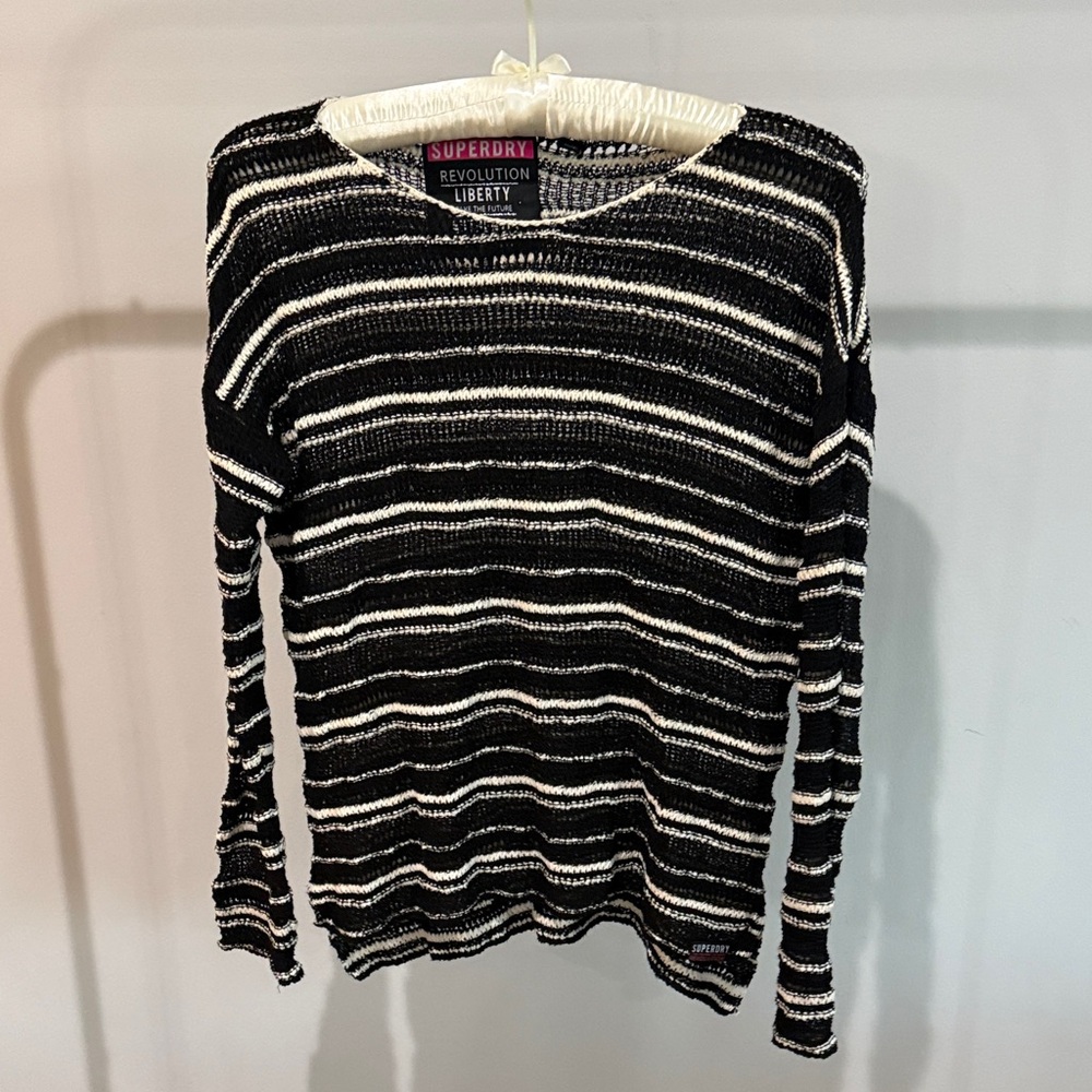 Superdry Monochrome Striped Knit Top